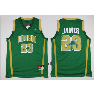 NCAA Notre Dame Fighting Irish 23 LeBron James Green High School Men Basketball Jersey