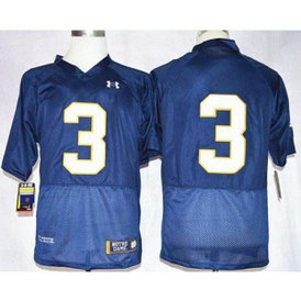 NCAA Notre Dame Fighting Irish 3 Joe Montana Navy Blue Shamrock Series Men Jersey