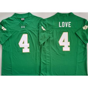 NCAA Notre Dame Fighting Irish 4 Jeremiyah Love Green F.U.S.E. Vapor Limited Men Jersey