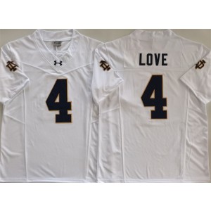 NCAA Notre Dame Fighting Irish 4 Jeremiyah Love White F.U.S.E. Vapor Limited Men Jersey