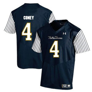 NCAA Notre Dame Fighting Irish 4 Te'von Coney Navy College Football Men Jersey