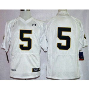 NCAA Notre Dame Fighting Irish 5 Everett Golson White Shamrock Series Men Jersey