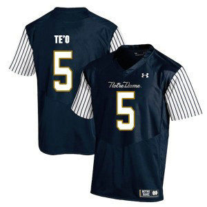 NCAA Notre Dame Fighting Irish 5 Manti Te'o Navy College Football Men Jersey
