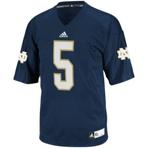 NCAA Notre Dame Fighting Irish 5 Nyles Morgan Dark Blue Men Jersey