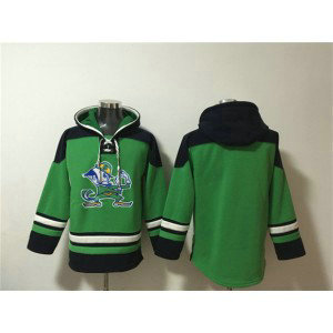 NCAA Notre Dame Fighting Irish Green Ageless Must-Have Lace-Up Pullover Hoodie