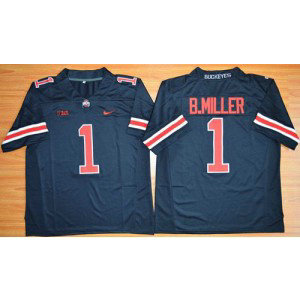 NCAA Ohio State Buckeyes 1 Braxton Miller Black(Red ) Limited Men Jersey With BIG Patch