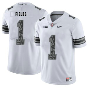 NCAA Ohio State Buckeyes 1 Justin Fields White Nike College Football Men Jerseys