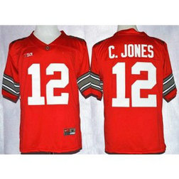 NCAA Ohio State Buckeyes 12 Cardale Jones Red Diamond Quest Men Jersey