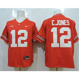 NCAA Ohio State Buckeyes 12 Cardale Jones Red Limited Men Jersey With Big Patch