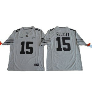 NCAA Ohio State Buckeyes 15 Ezekiel Elliott Gray Gridiron II Men Jersey