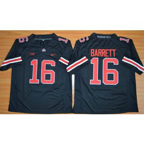 NCAA Ohio State Buckeyes 16 J. T. Barrett Black(Red ) Limited Men Jersey With BIG Patch