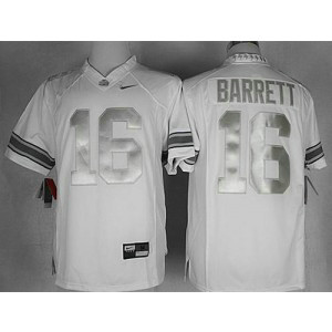 NCAA Ohio State Buckeyes 16 J. T. Barrett White Limited Platinum Men Jersey