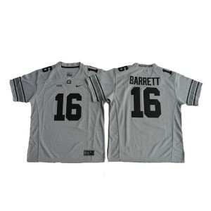 NCAA Ohio State Buckeyes 16 J.T. Barrett Gray Gridiron II Men Jersey