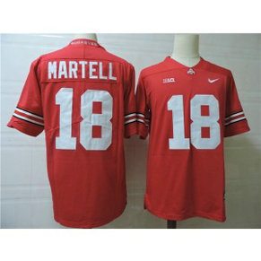 NCAA Ohio State Buckeyes 18 MARTELL Red Men Jersey