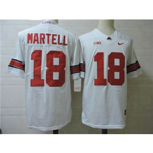 NCAA Ohio State Buckeyes 18 MARTELL White Men Jersey