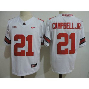 NCAA Ohio State Buckeyes 21 CAMPBELL JR. White Men Jersey