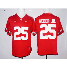 NCAA Ohio State Buckeyes 25 Mike Weber Jr. Red Football Men Jersey