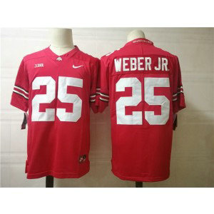 NCAA Ohio State Buckeyes 25 WEBER JR. Red Men Jersey