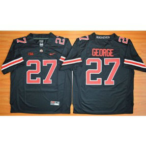 NCAA Ohio State Buckeyes 27 Eddie George Black(Red ) Limited Big Patch Men Jersey