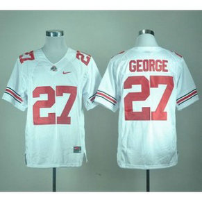 NCAA Ohio State Buckeyes 27 Eddie George White Men Jersey 1