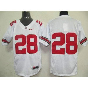 NCAA Ohio State Buckeyes 28 White Men Jersey