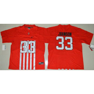 NCAA Ohio State Buckeyes 33 Pete Johnson Red Football 2016-17 Elite Men Jersey