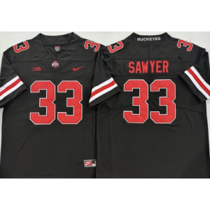 NCAA Ohio State Buckeyes 33 Sawyer Black Vapor Limited Men Jersey