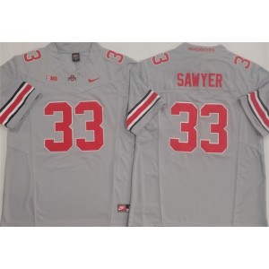 NCAA Ohio State Buckeyes 33 Sawyer Grey F.U.S.E. Vapor Limited Men Jersey