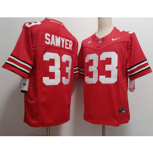 NCAA Ohio State Buckeyes 33 Sawyer Red F.U.S.E. Vapor Limited Men Jersey