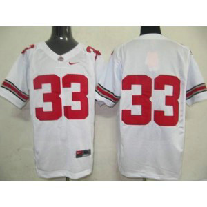 NCAA Ohio State Buckeyes 33 White Men Jersey
