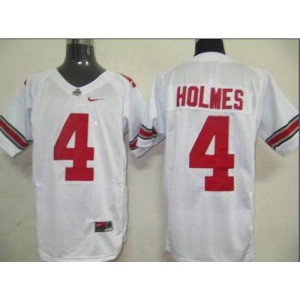 NCAA Ohio State Buckeyes 4 Santonio Holmes White Men Jersey