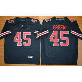 NCAA Ohio State Buckeyes 45 Archie Griffin Black(Red ) Limited Big Patch Men Jersey