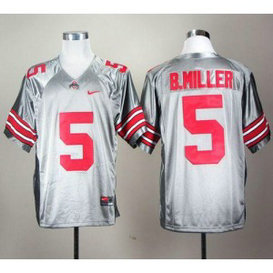 NCAA Ohio State Buckeyes 5 Braxton Miller Grey Men Jersey