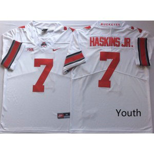 NCAA Ohio State Buckeyes 7 Dwayne Haskins Jr White College Football Youth Jersey