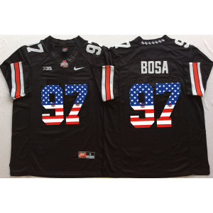NCAA Ohio State Buckeyes 97 Joey Bosa Black USA Flag Men Jersey