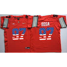 NCAA Ohio State Buckeyes 97 Joey Bosa Red USA Flag Men Jersey