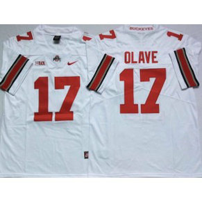 NCAA Ohio State Buckeyes White 17 OLAVE Men Jersey