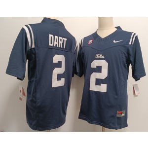 NCAA Ole Miss Rebels 2 Jaxson Dart Navy F.U.S.E. Vapor Limited Men Jersey