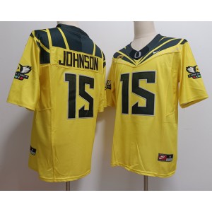 NCAA Oregon Ducks 15 Tez Johnson Yellow Vapor Limited Men Jersey