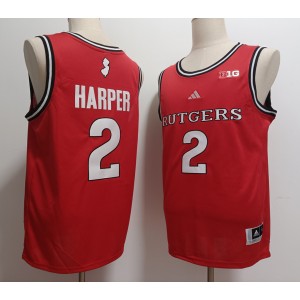 NCAA Rutgers Scarlet Knights 2 Dylan Harper Red Jersey