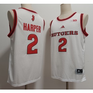 NCAA Rutgers Scarlet Knights 2 Dylan Harper White Vapor Limited Men Jersey