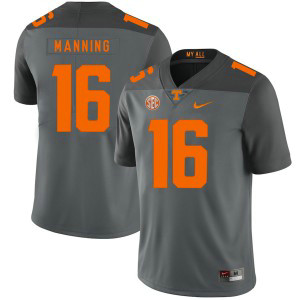 NCAA Tennessee Volunteers 16 Peyton Manning Gray Nike College Football Legend Men Jerseys