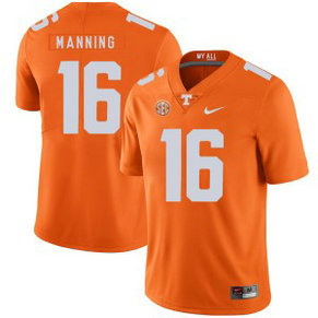 NCAA Tennessee Volunteers 16 Peyton Manning Orange Nike College Football Legend Men Jersey