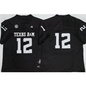 NCAA Texas A&M Aggies Lions 12 Premier Strategy Black F.U.S.E. Vapor Limited Men Jersey