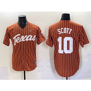 NCAA Texas Longhorns 10 Scott Orange Vapor Limited Men Jersey 1