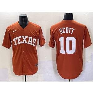 NCAA Texas Longhorns 10 Scott Orange Vapor Limited Men Jersey 2