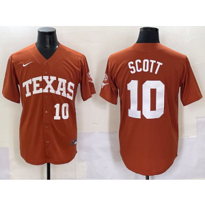 NCAA Texas Longhorns 10 Scott Orange Vapor Limited Men Jersey