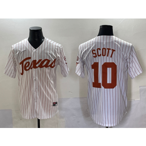 NCAA Texas Longhorns 10 Scott White Baseball Vapor Limited Men Jersey
