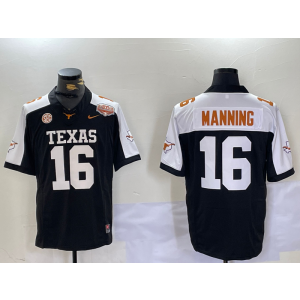 NCAA Texas Longhorns 16 Arch Manning Black F.U.S.E. Vapor Limited Men Jersey