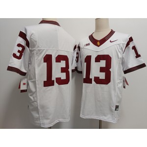 NCAA USC Trojans 13 Caleb Williams White F.U.S.E. Vapor Limited Men Jersey with Big Patch